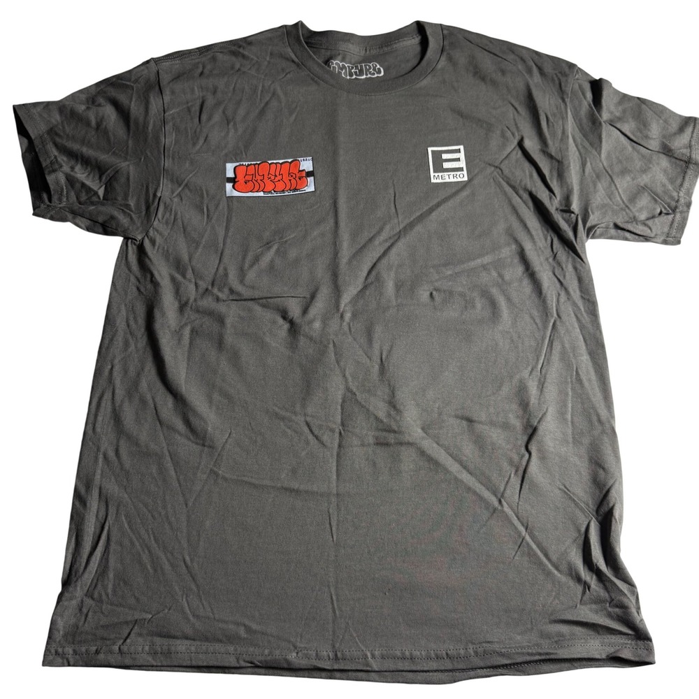 Empyre Mens Metropolitan Transport Network Graffiti Graphic T-Shirt Grey Large
